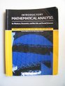 Introductory Mathematical Analysis For Business Economics and the Life and Social Sciences
