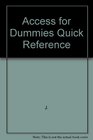 Access 2 for Dummies Quick Reference
