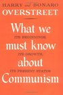 What We Must Know about Communism Its Beginnings Its Growth Its Present Sataus