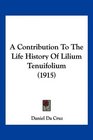 A Contribution To The Life History Of Lilium Tenuifolium