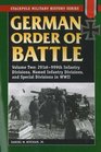 German Order of Battle Volume Two 291st 999th Infantry Divisions Named Infantry Divisions and Special Divisions in WWII