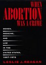 When Abortion Was a Crime Women Medicine and Law in the United States 18671973