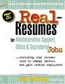 Real Resumes for Administrative Support, Office  Secretarial Jobs (Real-Resumes Series)