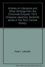 Articles on Literature and Other Writings from the Cincinnati Enquirer 1873