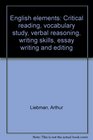 English elements Critical reading vocabulary study verbal reasoning writing skills essay writing and editing