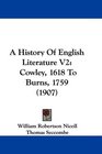 A History Of English Literature V2 Cowley 1618 To Burns 1759
