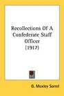Recollections Of A Confederate Staff Officer