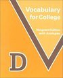 Vocabulary for College Vanguard Edition With Analogies