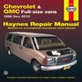 Chevrolet  GMC FullSize Vans 1996 thru 2010