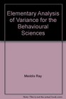 Elementary analysis of variance for the behavioural sciences