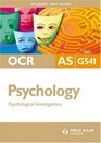 Psychological Investigations Ocr As Psychology Student Guide Unit G541