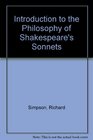 Introduction to the Philosophy of Shakespeare's Sonnets