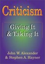 Criticism Giving It  Taking It