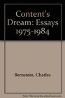 Content's Dream Essays 19751984