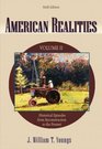 American Realities Vol 2 Sixth Edition