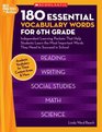 180 Essential Vocabulary Words for 6th Grade Independent Learning Packets That Help Students Learn the Most Important Words They Need to Succeed in School