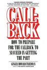 Callback  How to Prepare for the Callback to Succeed in Getting the Part