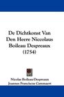 De Dichtkonst Van Den Heere Niccolaus Boileau Despreaux