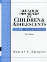 Behavior Disorders of Children and Adolescents Assessment Etiology and Intervention