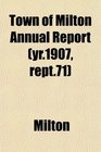 Town of Milton Annual Report