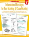 Informational Passages for Text Marking  Close Reading Grade 1 20 Reproducible Passages With TextMarking Activities That Guide Students to Read Strategically for Deep Comprehension