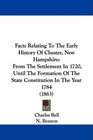 Facts Relating To The Early History Of Chester New Hampshire From The Settlement In 1720 Until The Formation Of The State Constitution In The Year 1784