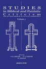 Studies in Biblical and Patristic Criticism or Studia Biblica et Ecclesiastica  Vol 2 of 5
