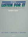 Listen for It A TaskBased Listening Course Teacher's Guide