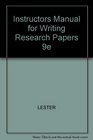 Instructors Manual for Writing Research Papers 9e