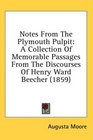 Notes From The Plymouth Pulpit A Collection Of Memorable Passages From The Discourses Of Henry Ward Beecher