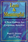 Lean  Meaningful  A New Culture for Corporate America