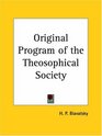 Original Program of the Theosophical Society