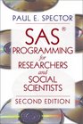 SAS Programming for Researchers and Social Scientists