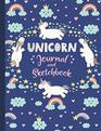 Unicorn Journal and Sketchbook Journal and Notebook for Girls  Composition Size  With Lined and Blank Pages Perfect for Journal Doodling Sketching and Notes