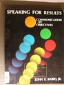 Speaking for results Communication by objectives