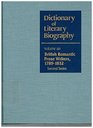 Dictionary of Literary Biography British Romantic Prose Writers 17891832