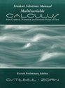 Multivariable Calculus from Graphical Numerical and Symbolic Points of View  Student Solutions Manual