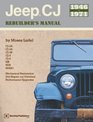 Jeep Cj Rebuilder's Manual, 1946-1971: Mechanical Restoration Unite Repair and Overhaul Performance Upgrades for Jep CJ-2A, CJ-3A, CJ-3B, CJ-5 and CJ-6 and MB, M38, and M38A1