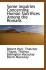 Some Inquiries Concerning Human Sacrifices Among the Romans