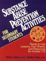 Substance Abuse Prevention Activities for Secondary Students ReadyToUse Lessons Fact Sheets and Resources for Grades 712