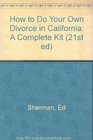 How to Do Your Own Divorce in California  A Complete Kit