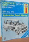 Haynes Repair Manual Chevrolet Astro and GMC Safari Mini Vans Automotive Repair Manual 19851993