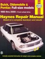 Haynes Repair Manual Buick Oldsmobile  Pontiac Full Size Models 19852000