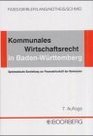 Kommunales Wirtschaftsrecht in Baden Wrttemberg Systematische Darstellung zur Finanzwirtschaft der Kommunen