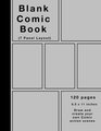 Blank Comic Book 120 pages 7 panel Silver cover Large  inches White Paper Draw your own Comics