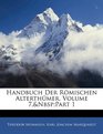 Handbuch Der Rmischen Alterthmer Volume 7nbsppart 1