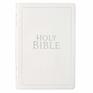 KJV Holy Bible Thinline Large Print Bible White Faux Leather Bible w/Thumb Index and Ribbon Marker Red Letter Edition King James Version