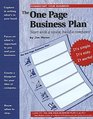 The One Page Business Plan Start With a Vision Build a Company