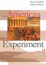 The American Experiment a History of the United States Volume II Since 1865
