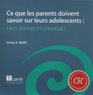 Ce Que Les Parents Doivent Savoir Sur Leurs Adolescents Faits Mythes Et Strategies